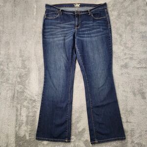 Old Navy Jeans Women 14 Short Blue The Flirt Bootcut Dark Wash 562760-02-1